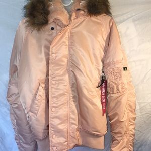 Alpha Industries Pastel Pink Puffer Jacket